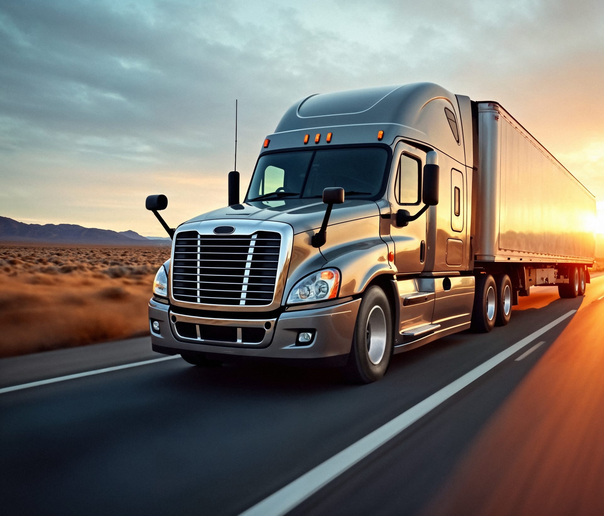 Truck on highway